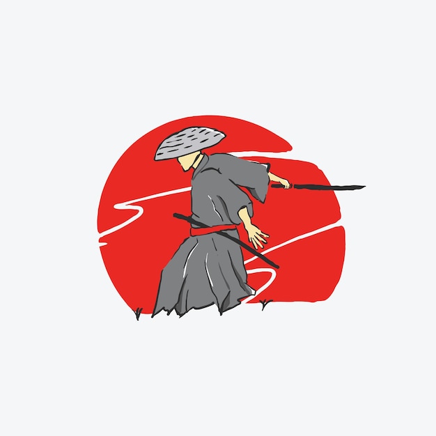 Samurai silueta arte ilustración