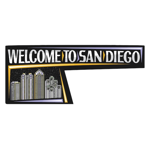 San Diego Skyline Landmark Flag Sticker Emblem Badge Travel Souvenir Ilustración