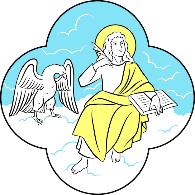 San Juan evangelista con un arte vectorial de águila