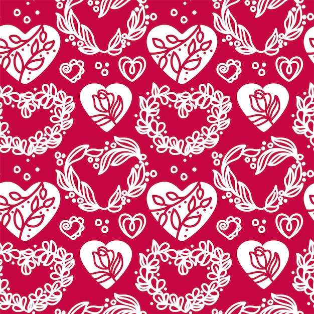 San Valentín corazones de patrones sin fisuras para envolver tela papel tapiz textil Vector