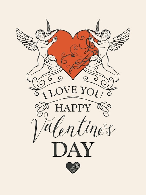 San Valentín feliz día de la tarjeta postal