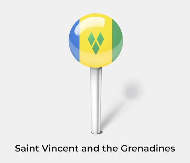 San Vicente y las Granadinas alfiler para mapa (ilustración vectorial)