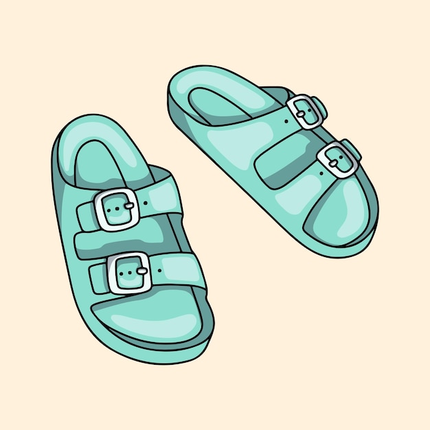 Sandalias de caucho turquesa