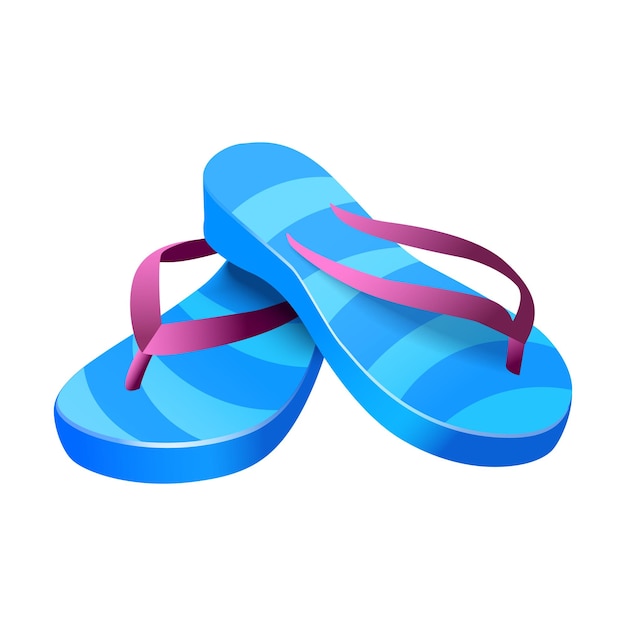 Sandalias cómodas para paseos de verano Ilustración en blanco