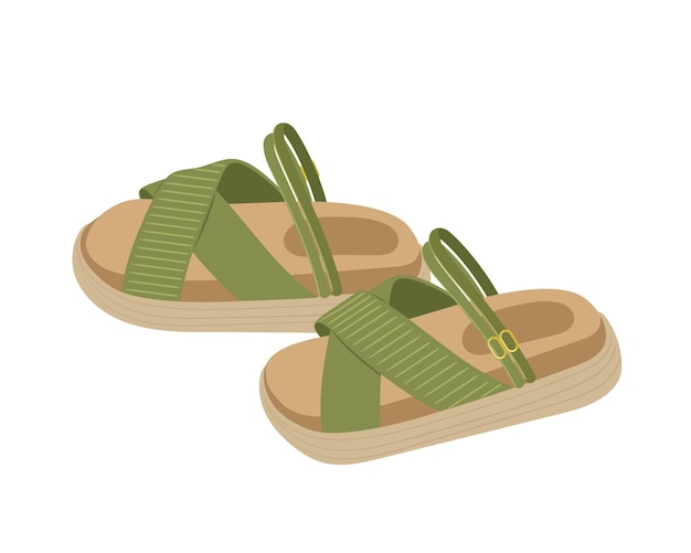 Sandalias de cuero modernas aisladas para el verano zapatillas femeninas casuales para el atuendo de moda de moda
