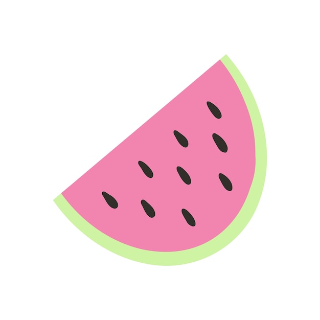 Sandía en estilo plano de dibujos animados Ilustración vectorial de fruta fresca de verano en rodajas sandía pegatina femenina pop