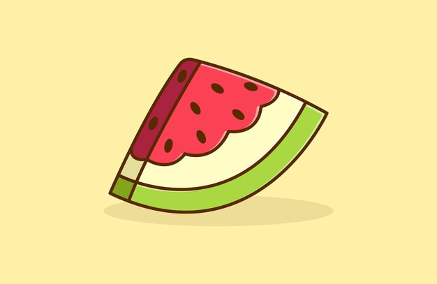 Vector sandía fruta colorida juguetona linda ilustración