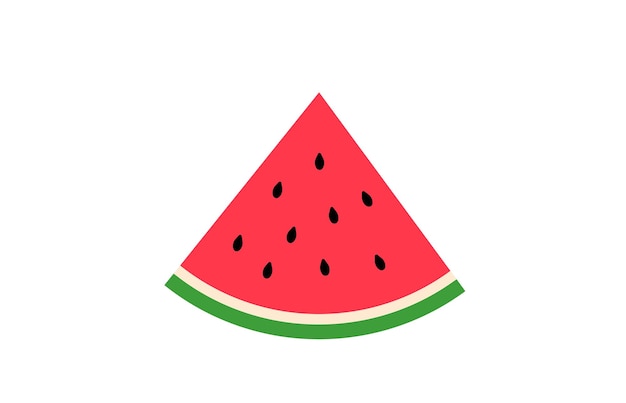 Sandía media y en rodajas Sandías frescas y jugosas cortadas y picadas Frutas Ilustración vectorial
