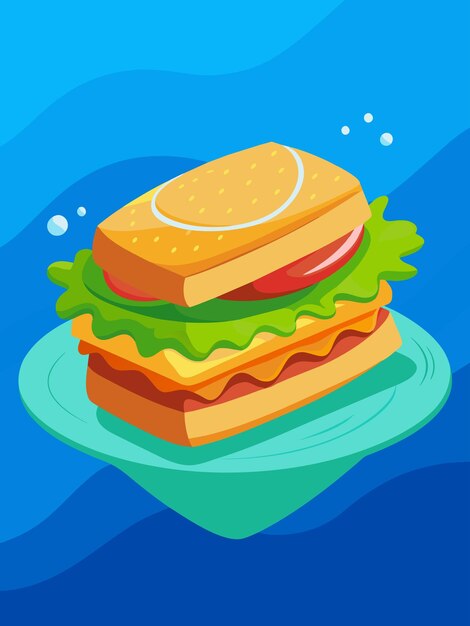 Vector sándwich comida agua fondo 5