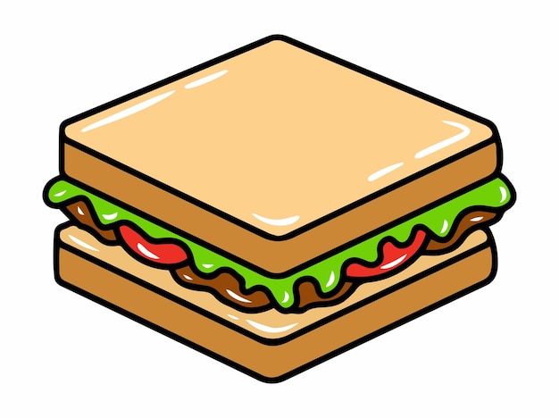 Sándwich Comida Rápida Clipart Ilustración