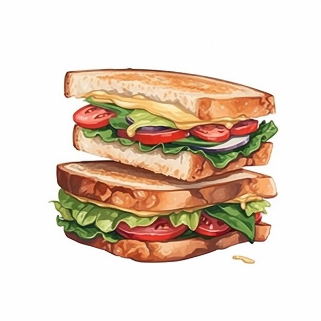 Vector sándwich comida vector merienda pan ilustración almuerzo comida queso hamburguesa rápida res aislada