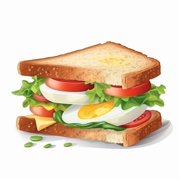 sándwich comida vector merienda pan ilustración almuerzo comida queso hamburguesa rápida res aislada