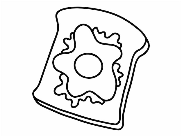 Sándwich de contorno de comida o arte lineal de comida rápida