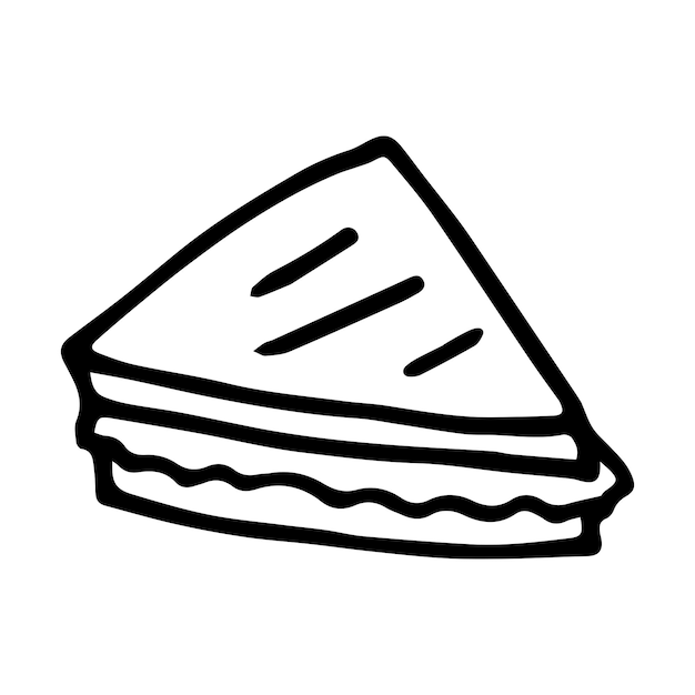 Sándwich doodle estilo vector ilustración aislado en blanco