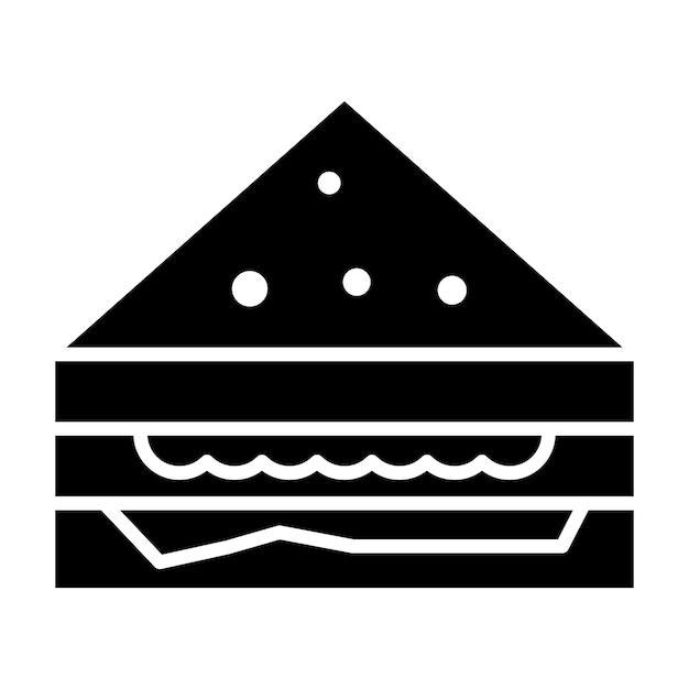 Sándwich Glifo Ilustración Negra Sólida