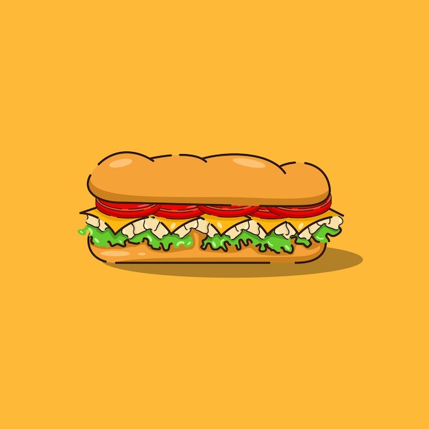 Vector el sándwich largo.