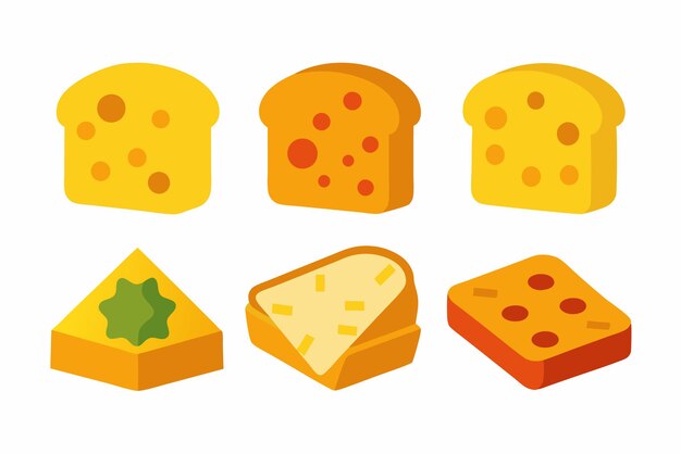 Sándwich de queso a la parrilla Arte de color Ilustraciones brillantes del sándwich del queso dorado