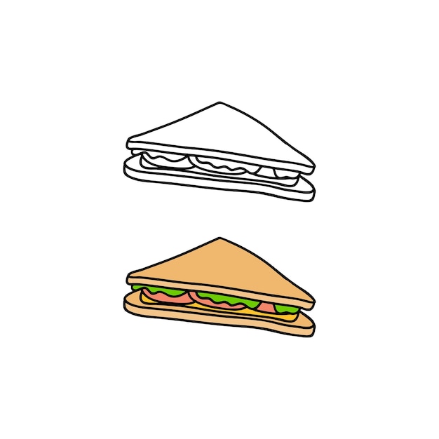 Sándwich de triángulo dibujado a mano