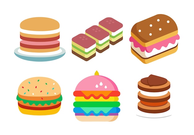 Los sándwiches de helado son un conjunto único y colorido.