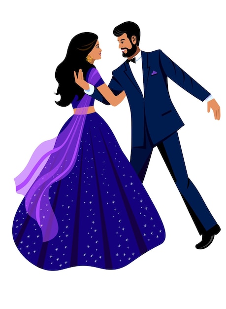 Vector sangeet pareja india boda