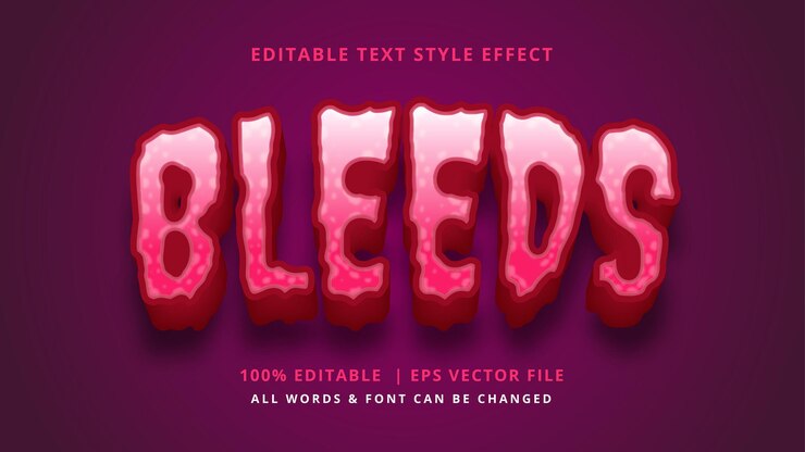Vector sangrado efecto de estilo de texto 3d de halloween. estilo de texto de ilustrador editable.
