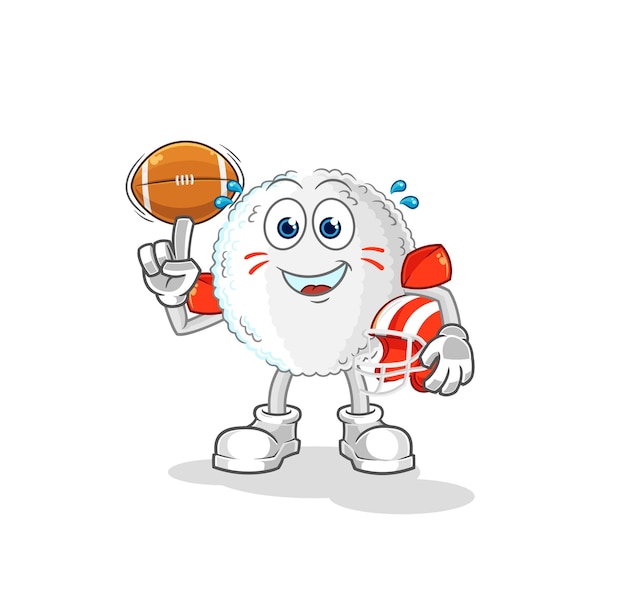 Sangre blanca jugando vector de mascota de dibujos animados de personaje de rugby