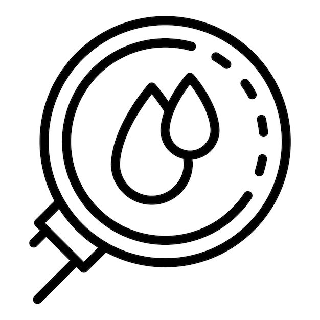Sangre bajo icono de lupa Contorno de sangre bajo icono de vector de lupa para diseño web aislado sobre fondo blanco