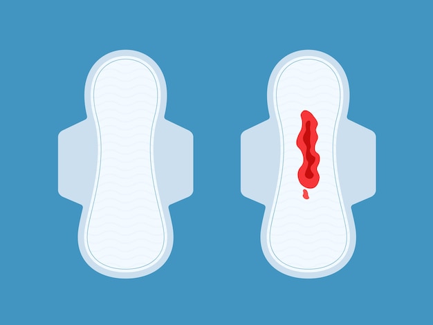 Sangre menstrual en la toalla higiénica Higiene femenina