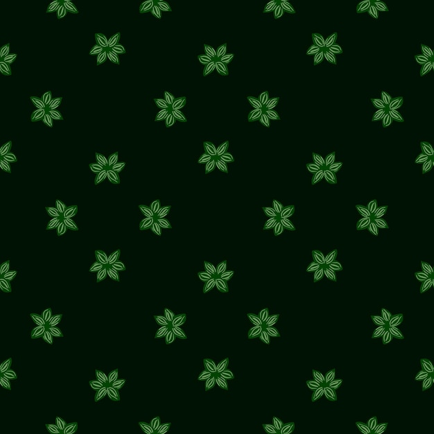 Sanise de patrones sin fisuras sobre fondo negro. Especia de plantilla de repetición de vector en estilo doodle. Textura de naturaleza de elementos dibujados a mano para tela, papel de regalo, papel tapiz.