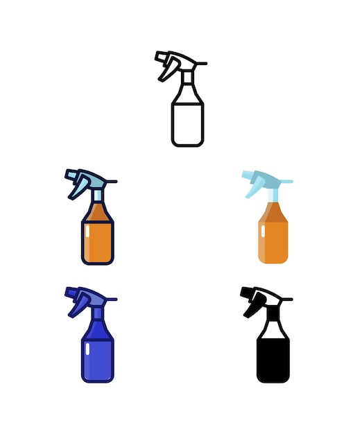 Sanitizer Spray Home brewer Equipos y vectores de iconos de materias primas