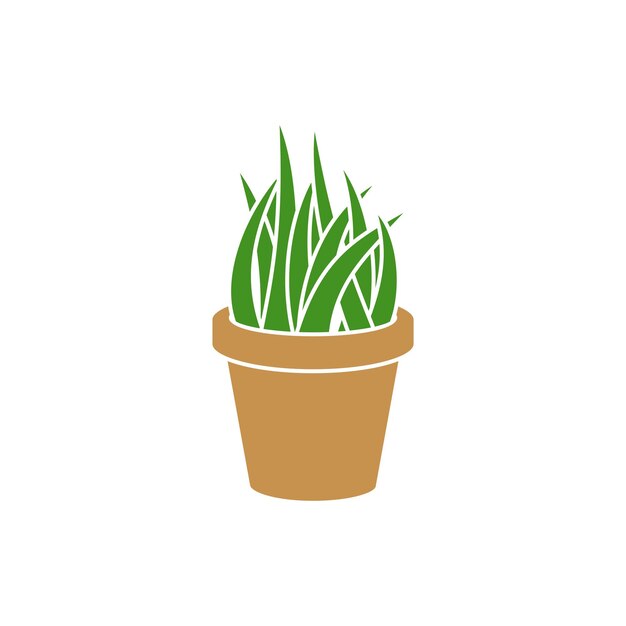 Sanseviera Flor en la olla Icon Vector plantilla diseño de ilustración