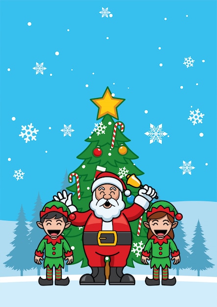 Santa aclaus y amigos animando chritmas