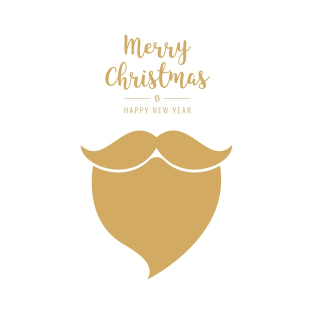Santa barba saludos de Navidad dorado blanco fondo aislado
