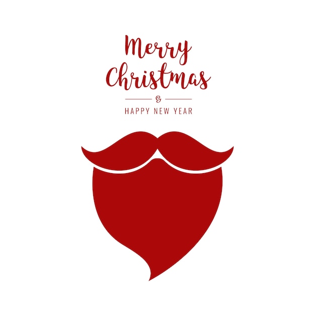 santa barba saludos de Navidad fondo blanco rojo aislado