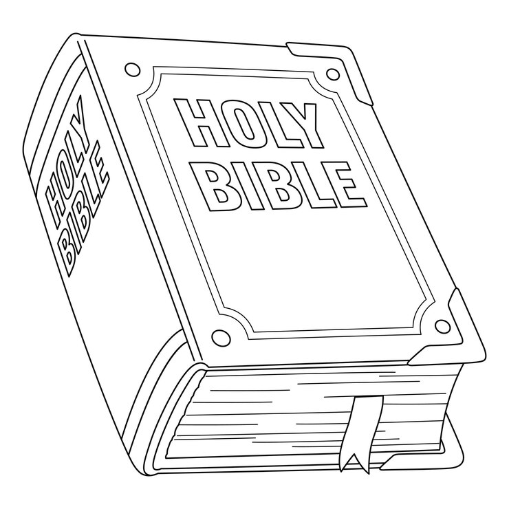 Vector santa biblia aislada página para colorear para niños
