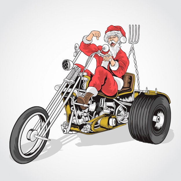 Vector santa big cooper bike