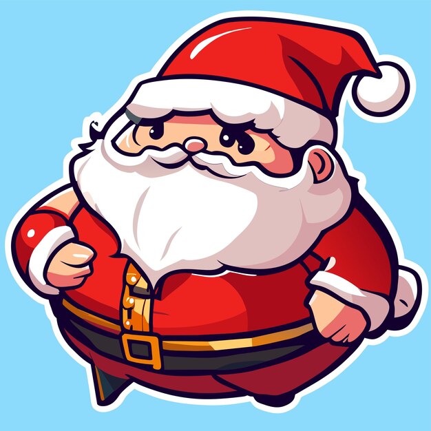 Vector santa claus cristmas sombrero dibujado a mano dibujos animados pegatina icono concepto aislado ilustración