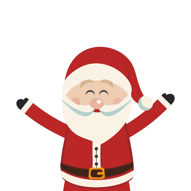 Santa Claus es feliz con las manos aisladas.