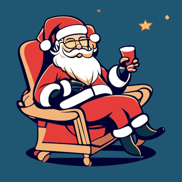 Vector santa claus jente sentarse