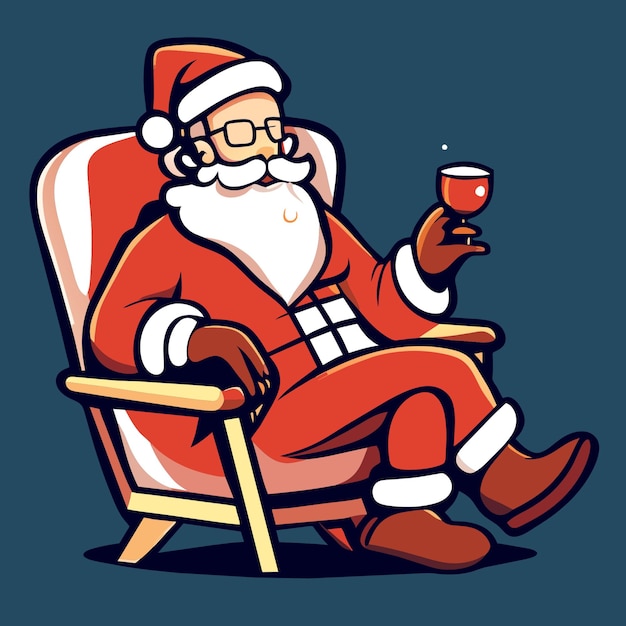 Vector santa claus jente sentarse