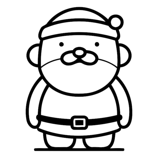 Santa Claus personaje de Navidad icono de diseño de ilustración vectorial estilo plano gráfico