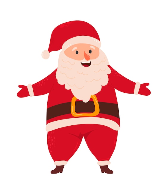 Santa claus sobre fondo blanco Ilustración vectorial para tarjeta de navidad retro