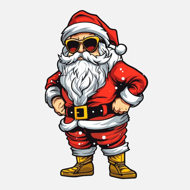 Santa Claus tiene regalos estilo de dibujos animados Vector de alta definición