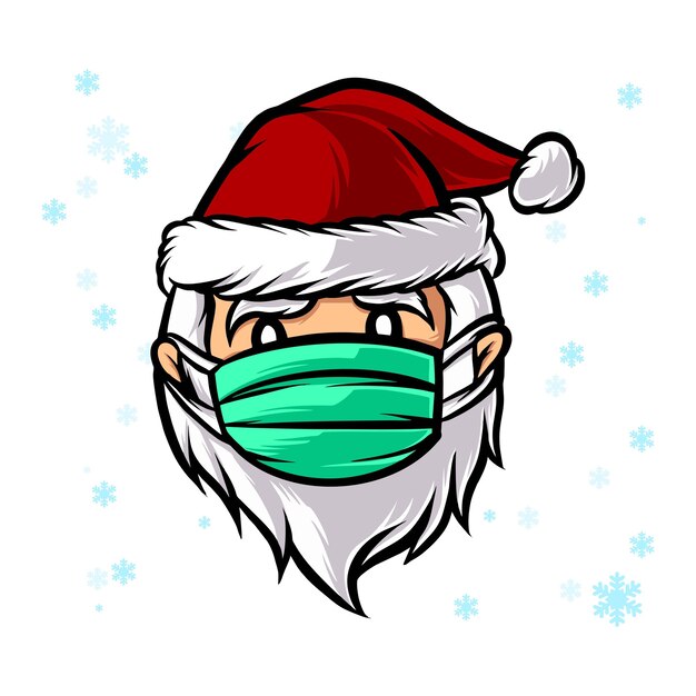 Vector santa con coronavirus máscara