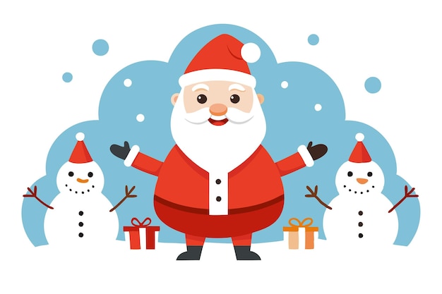 Santa lleno en diferentes poses de arte vectorial