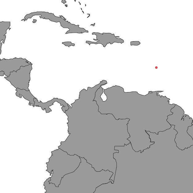 Santa Lucía en el mapa mundial Ilustración vectorial