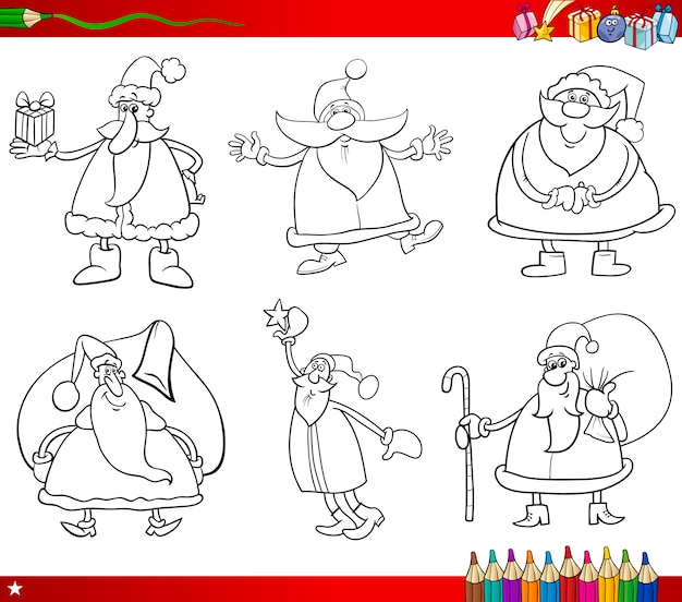santa en Navidad para colorear libro