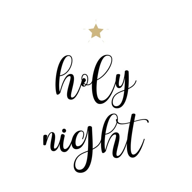 Santa noche tarjeta de Navidad texto de vacaciones fondo estrella decoración ilustración vectorial
