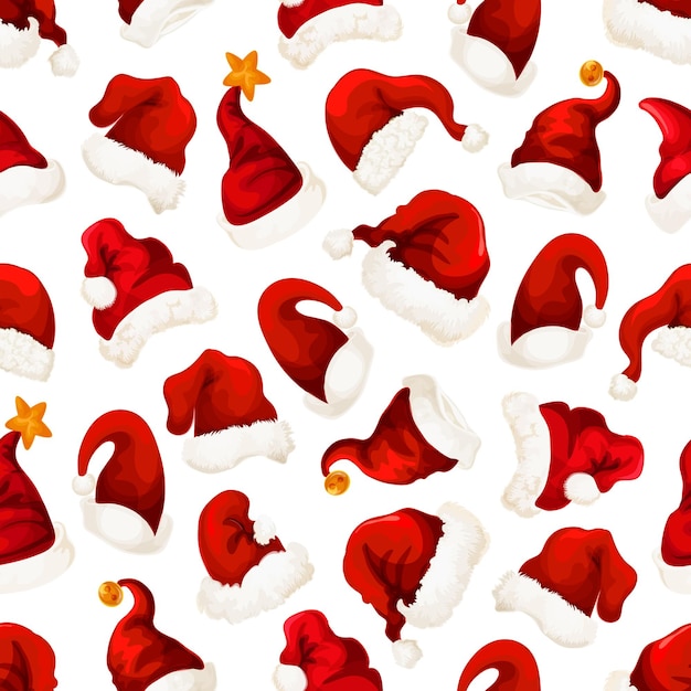 Santa sombreros rojos Navidad de patrones sin fisuras