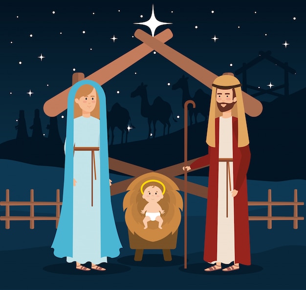 Santos personajes del pesebre familiar